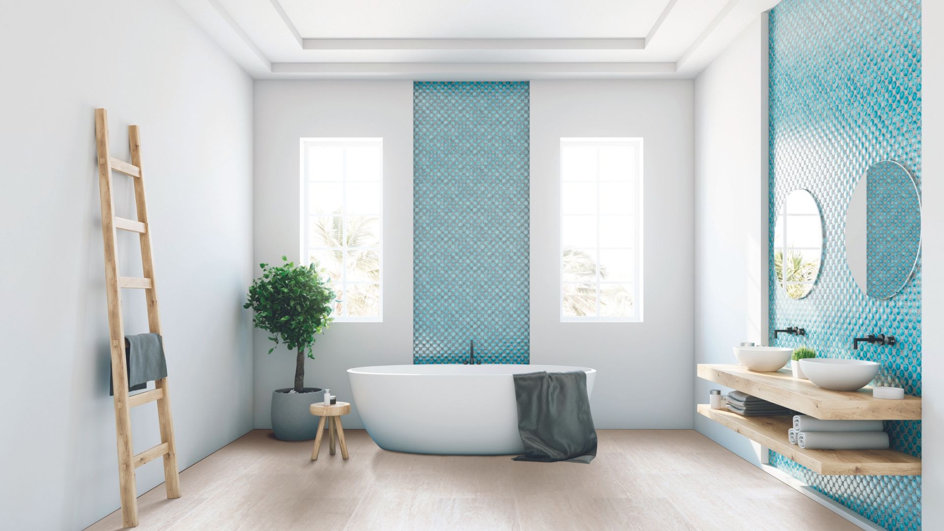 Modern bathroom renovation.